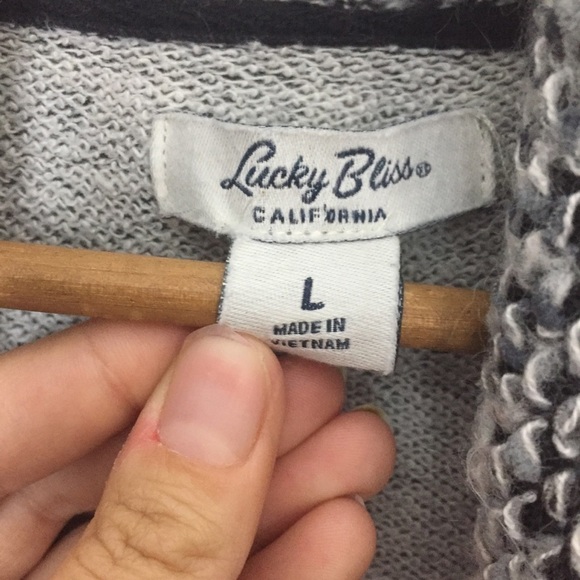 [Lucky Brand] Large Gray Open Front Cardigan Sweater - Picture 3 of 8